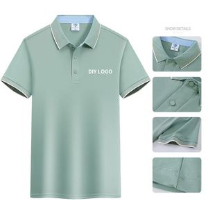 เสื้อโปโลราคาแข่งขัน ไม่หดตัว ผลิตจากผ้าฝ้ายยาว 55% สำหรับผู้ชาย สกรีนโลโก้ได้ ระบายอากาศ แห้งเร็ว เหมาะสำหรับธุรกิจ ลำลอง และกอล์ฟ - Product Image 4