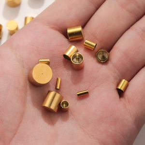 หมวกทรงแบนแบบเชือกหัวงู |   อุปกรณ์เสริมสำหรับสร้อยข้อมือและสร้อยคอ ทำจากสแตนเลส ไม่มีรูพรุน พร้อมตัวล็อคแบบหนัง - Product Image 3