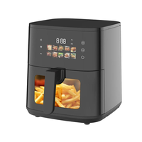 ANWELL Grande Friteuse à Air Visible 7L 8L avec Écran Tactile Couleur, Grille en Acier Inoxydable, Certifiée CE UKCA