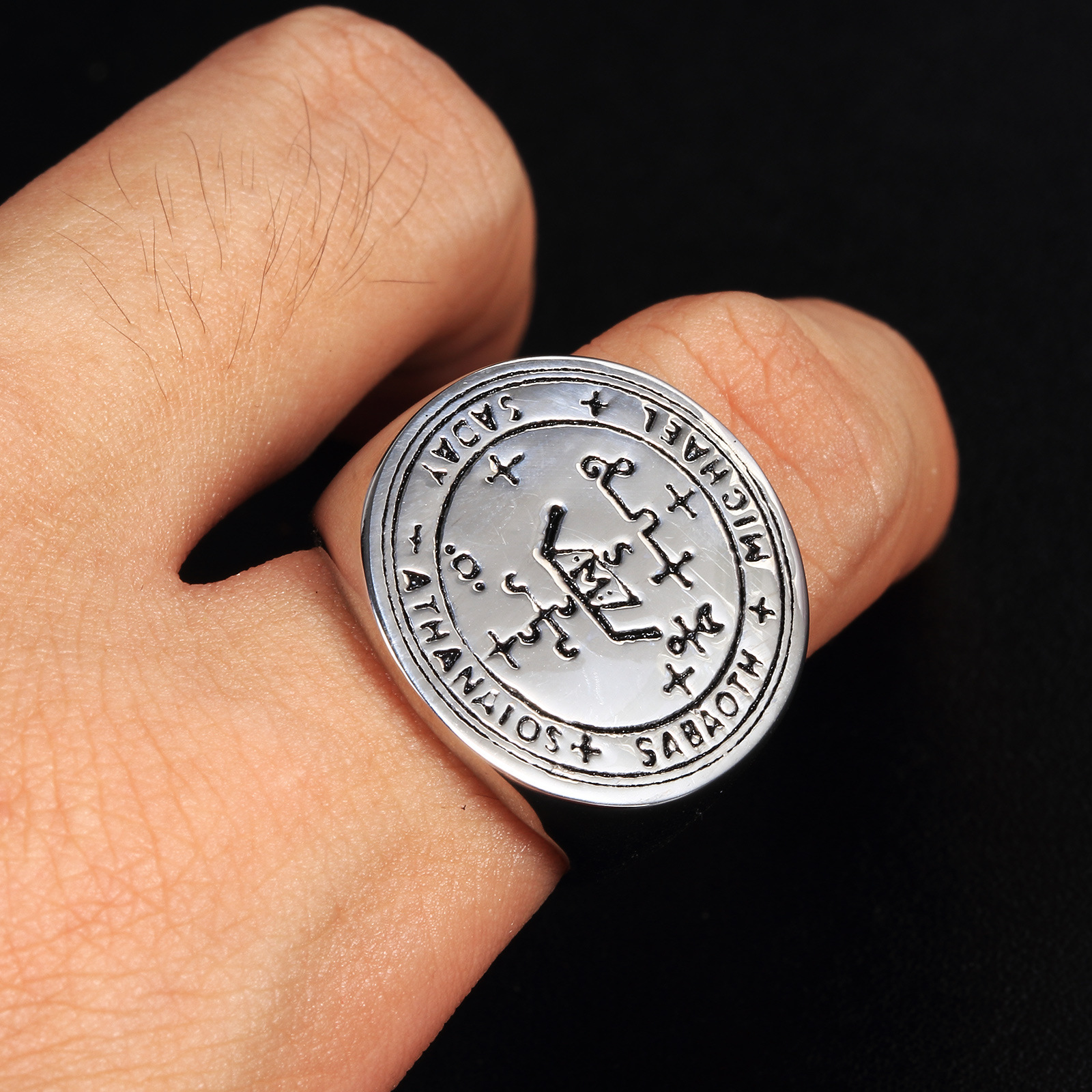 Stainless steel Solomon ring 5