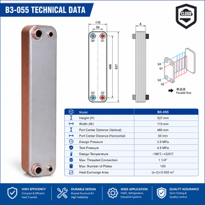 <span class=keywords><strong>Scambiatore</strong></span> <span class=keywords><strong>di</strong></span> <span class=keywords><strong>Calore</strong></span> a Piastre Saldobrasate in Acciaio Inox 304 ad Alta Efficienza con 52 Piastre per Sistemi Industriali <span class=keywords><strong>di</strong></span> Raffreddamento e Riscaldamento - Product Image 6