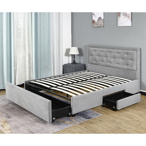 Cama King Size de Lujo Moderna para Dormitorio de Adultos, con Estructura Tapizada, Cómoda y Suave, con Almacenamiento y Cajones - Product Image 1