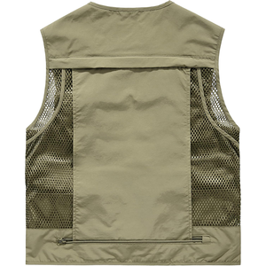 Gilet en polyester imperméable et respirant pour hommes, gilet <span class=keywords><strong>de</strong></span> pêche en plein air multi-poches, <span class=keywords><strong>veste</strong></span> rouge <span class=keywords><strong>sans</strong></span> manches pour la randonnée, vente en gros - Product Image 2