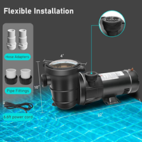 Pompe de piscine hors sol JADE J11504 1,5 CV haute performance à double vitesse 115 V 60 Hz homologuée ETL ultra silencieuse IP54 rotative pour piscine et spa