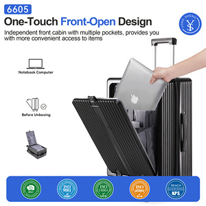 압력에 강한 3피스 PC 여행가방 세트, 전면 개방형 포켓과 튼튼한 무소음 유니버설 휠, 대용량 여행용 세트 - Product Image 4