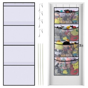 Grand organisateur de porte en tissu pour placard, <span class=keywords><strong>rangement</strong></span> <span class=keywords><strong>suspendu</strong></span> pour animaux en <span class=keywords><strong>peluche</strong></span> et jouets en <span class=keywords><strong>peluche</strong></span>, sac en polybag 600D en maille de polyester pliable pour la maison - Product Image 1