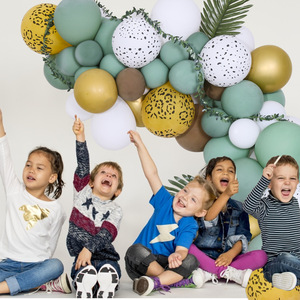 LEMON feuilles de palmier Jungle Animal Globos ballon arc guirlande Kit décorations de fête fournitures enfants garçons anniversaire bébé douche - Product Image 3