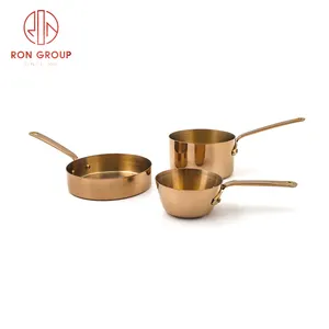 Hotel chain restaurant one stop kitchen copper cooking pots set stainless steel mini cookware sets copper sauce pan