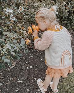 Cárdigans de Jacquard para niñas pequeñas, abrigos de otoño con cuello en V, rosa, amarillo, estrella de arco iris, lentejuelas - Product Image 6