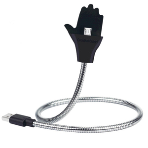 Soporte perezoso <span class=keywords><strong>de</strong></span> las palmas <span class=keywords><strong>de</strong></span> las manos en forma <span class=keywords><strong>de</strong></span> manguera <span class=keywords><strong>de</strong></span> Metal soporte <span class=keywords><strong>de</strong></span> carga del teléfono <span class=keywords><strong>Cable</strong></span> <span class=keywords><strong>de</strong></span> datos - Product Image 1