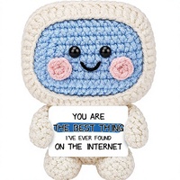 Housse de moniteur d'ordinateur rectangulaire en crochet Hoedia Positive – Décoration de bureau artisanale et mignonne pour la maison et le bureau
