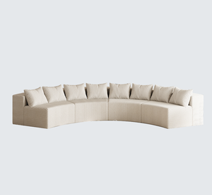 Modern Corduroy Curved Sectional <b>Sofa</b> Set with 8 <b>Pillows</b> Modular Semi-Circular Compression <b>Sofa</b> for Apartment & Hotel Bedroom - Product Image 4