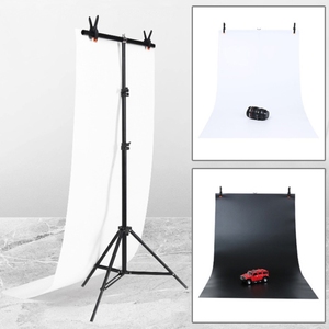 <span class=keywords><strong>Fond</strong></span> de photo en forme de T, 70x200cm, toile de <span class=keywords><strong>fond</strong></span> de photographie pour enfant et <span class=keywords><strong>adulte</strong></span>, kit de support de panneaux muraux, fonds noirs et blancs, offre spéciale - Product Image 2