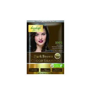 Human hair care brown hair color shampoo sachet, beard color shampoo for Grey hair coverage