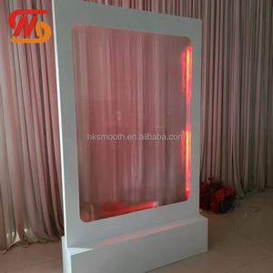 Smooth Wedding Waterfall <b>Arch</b> White Metal Backdrop With LED Light Rectangle Shape Portable Design - Product Image 2