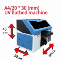 Mesin Printer UV Flatbed Ukuran A4 / Mesin Cetak UV untuk Cetak Casing Ponsel, Bola Golf, Pulpen, Gantungan Kunci