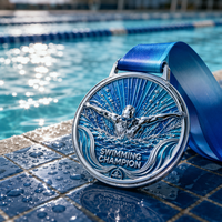 Concevez vos propres médailles de fin de course personnalisées en alliage de zinc 3D, étanches et gravées, pour marathon 5K, football, taekwondo, natation
