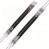 Lampe chauffante infrarouge en fibre de carbone à double tube semi-orée, tube chauffant infrarouge en quartz