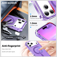 Étui Magnétique Premium pour iPhone 17 Pro Max Air 17e 16e 16 Pro 15 Plus, Coque Arrière Translucide Antichoc de Qualité Militaire Antidérapante