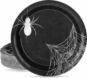 Platos de Papel con Diseño de Luna Llena y Murciélagos, Estilo Moderno, Venta Directa de Fábrica, Artículos para Fiestas de Halloween, Vajilla y Decoraciones Más Vendidas - Product Image 4