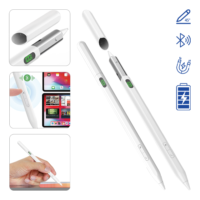 WKZP023B Metal Active Stylus Pen for iPad with USB-C Charging Magnetic Attraction Hidden Port-Compatible with iPad Pro/Air/Mini