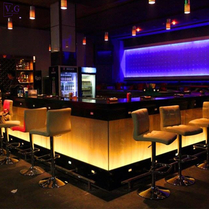 Comptoir de <span class=keywords><strong>bar</strong></span> multifonctionnel personnalisé de haute qualité avec design d'éclairage moderne pour boîte de nuit, restaurant, <span class=keywords><strong>bar</strong></span> à domicile (Corian noir) - Product Image 1