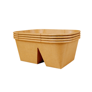 Dùng Một Lần Hình Chữ Nhật Bữa Ăn Hộp Cấp Thực Phẩm Khay Giấy Takeout Container Với 2 Ngăn Cho Salad Dập Nổi Bộ Đồ Ăn - Product Image 5