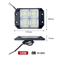 Mini Lámpara LED Cuadrada de 18W, 10-80V DC, Resistente al Agua, para Trabajo Pesado, Construcción, Vehículos Todoterreno