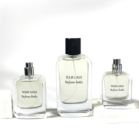 Flacons pulvérisateurs rectangulaires et carrés, atomiseurs de parfum, bouteilles d'huile d'olive, pots en verre avec couvercles, emballage de flacons de parfum 100 ml