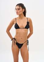 Ensemble bikini triangle 3D personnalisé à fleurs, bas à nouer sur le côté, dos froncé, maillot de bain deux pièces, vente en gros sous marque privée