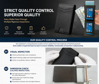 Dompet Kartu Kulit Aluminium Minimalis Anti RFID Berkualitas Tinggi, Tipis, Lipat Dua, untuk Pria