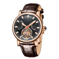 Montres en acier pour hommes, personnalisées en usine, avec cadran squelette, calendrier et affichage de la réserve de marche, pour marque privée
