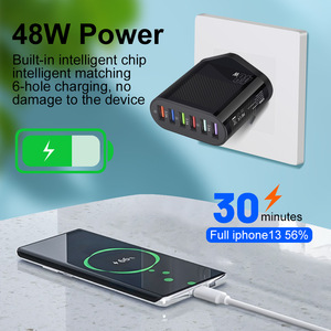 Thấp Moq Biểu Tượng Tùy Chỉnh 48W 6 Cổng USB Loại C Cắm Adapter Cho <span class=keywords><strong>iPhone</strong></span> 15 14 13 Pro Tường Nhanh Chóng Sạc Pd Nhanh Chóng QC 5.0 Tường Sạc - Product Image 3
