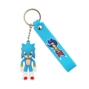 Wowei Anime hérisson Sonic <span class=keywords><strong>souris</strong></span> caoutchouc lumière porte-clés dessin animé poupée Kawaii Mini Figure série <span class=keywords><strong>super</strong></span>-héros bande dessinée porte-clés - Product Image 6