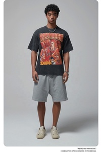 व्यथित टी-शर्ट पत्र गोल गर्दन dtg मुद्रित सड़क आकस्मिक लघु आस्तीन फैशन मूल शैली विंटेज धुत शर्ट - Product Image 3