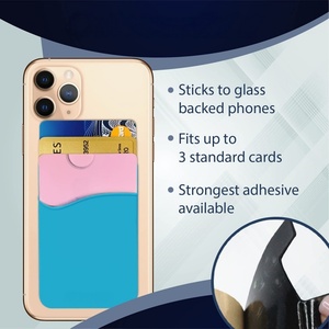 Silicone Stick-On Card <b>Holder</b> for Smartphones, Back Adhesive <b>Wallet</b> Sleeve for Credit, Business Cards, Custom Gift - Product Image 2