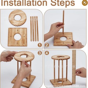 Outil de tissage de bracelet en bois, 127 mm, rond, pour la fabrication de bijoux DIY sur bureau - Product Image 5