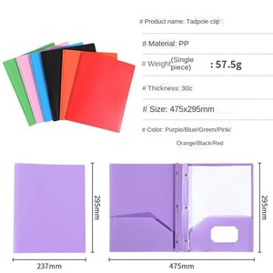 Porte-documents à fermeture éclair de style américain pour le commerce extérieur, à double ouverture, modèle D-Folder BH-16, à clip unique ; Direct - Product Image 5