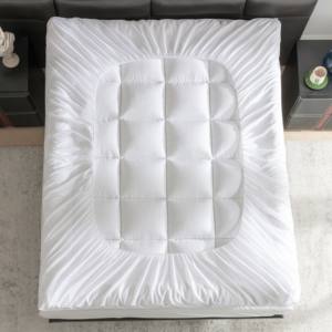 <span class=keywords><strong>Surmatelas</strong></span> en tissu tricoté confortable de haute qualité 233TC rempli de plumes pour adultes Style uni à usage domestique-pour les hôpitaux - Product Image 4