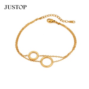 Spot Goods Justop Trendy PVD 18K 24K Gold Plated Stainless Steel Cuban Snake Charm <b>Beaded</b> <b>Bracelet</b> <b>for</b> Women Wholesale - Product Image 6