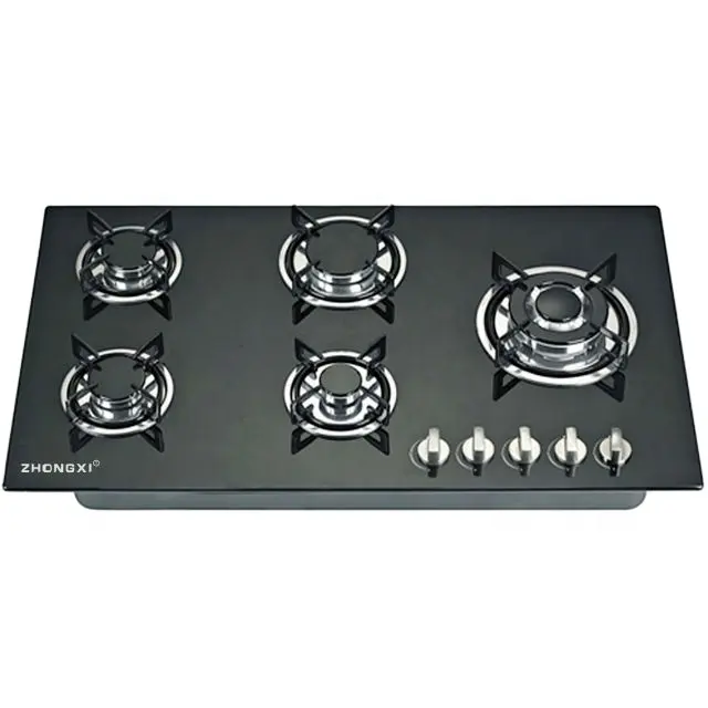 Kitchen Appliance Built In 5 Burners Gas Cooker Home Use Sabaf Burners LPG NG Gas Cooktops Safety Device Gas Stove