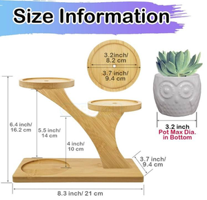 Soporte para plantas suculentas <span class=keywords><strong>de</strong></span> escritorio <span class=keywords><strong>de</strong></span> <span class=keywords><strong>madera</strong></span> <span class=keywords><strong>de</strong></span> bambú <span class=keywords><strong>de</strong></span> 3 capas, soporte <span class=keywords><strong>de</strong></span> exhibición para plantas <span class=keywords><strong>de</strong></span> interior pequeñas y bonitas - Product Image 3