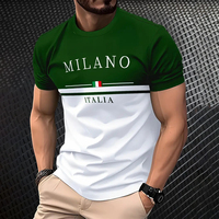 T-shirt pour homme imprimé par sublimation, style italien, décontracté et créatif, été, sur mesure de haut niveau.