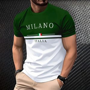 <span class=keywords><strong>T</strong></span>-shirt da uomo con stampa sublimatica in stile italiano, <span class=keywords><strong>t</strong></span>-shirt estiva casual e creativa, personalizzata di alta qualità. - Product Image 3