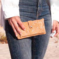 Dompet Kulit Vegan Kork dengan Klip Uang dan Slot Kartu Layanan OEM Kustom Bahan Alami Ramah Lingkungan