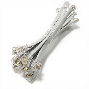 Shnawei ODM สาย OEM สายเคเบิลประกอบ6P6C RJ12กับ RJ12สายเคเบิลสีเทาแบน26 AWG - Product Image 5