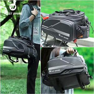 WEST BIKING Sac de coffre de vélo extensible de grande capacité 45L, coque rigide, imperméable, sacoche arrière de vélo avec bande réfléchissante - Product Image 6
