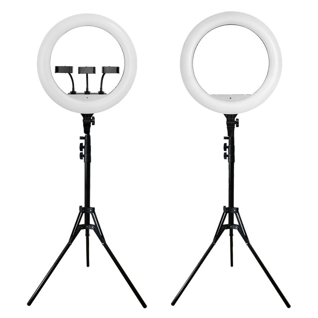 Live Stream YouTube LED Photography Fill Light Beauty Ring Light with Tripod Holder 18 Inch Ring Light