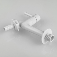 Robinet d'eau froide simple moderne à poignée murale en plastique blanc Noyau de valve en céramique pour lavabo de salle de bain