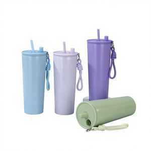 Vaso Térmico de Acero Inoxidable 304 de Doble Capa con Aislamiento al Vacío, 710 ml, Portátil para Viajes, Auto, Café, con Pajita y Asa - Product Image 1